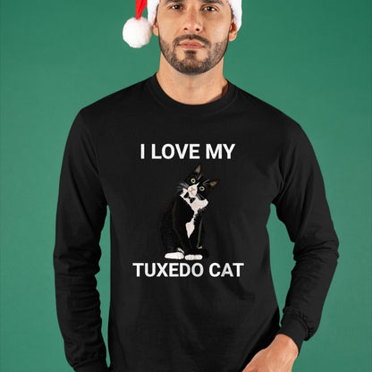 Cat Love Shirt, Funny Cat Lover Gift UnisexT-Shirt/Hoodie/Sweatshirt HLT00 - I Love My Tuxedo Cat, for Tuxedo Cat Lover, Funny Tuxedo Cat T-Shirt (1)