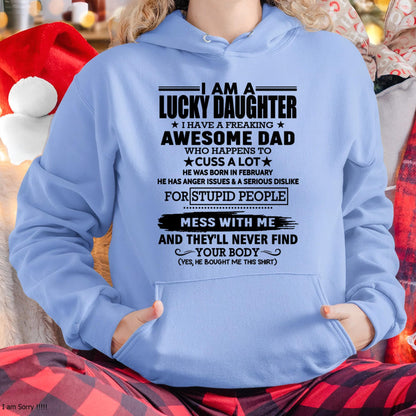 February - I'm Lucky Daughter - Gift for Daughter from Dad - LUAN02 (SKU-T1406DD-02)