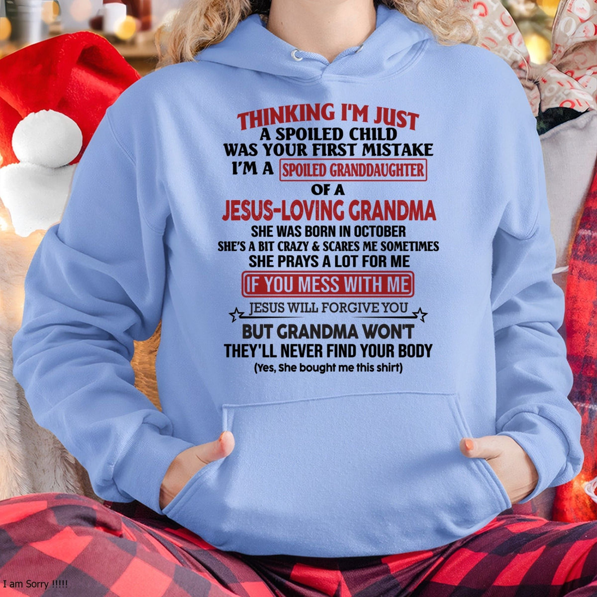 Christian Girl Shirt – Spoiled by Grandma October Edition – From Grandma to Granddaughter NINA10 (SKU07-181-10)