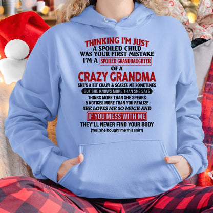 I'M A SPOILED GRANDDAUGHTER OF A CRAZY GRANDMA - From Grandma - NINA00 (SKU-GMD1-NTT00)