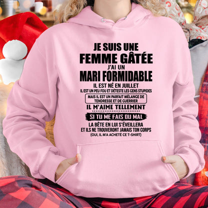 JUILLET - FEMME GÂTÉE - MARI FORMIDABLE - TENDRESSE & GUERRIER - CADEAU PARFAIT DU MARI À SA FEMME - LUAN07 (SKU2608-631-07)