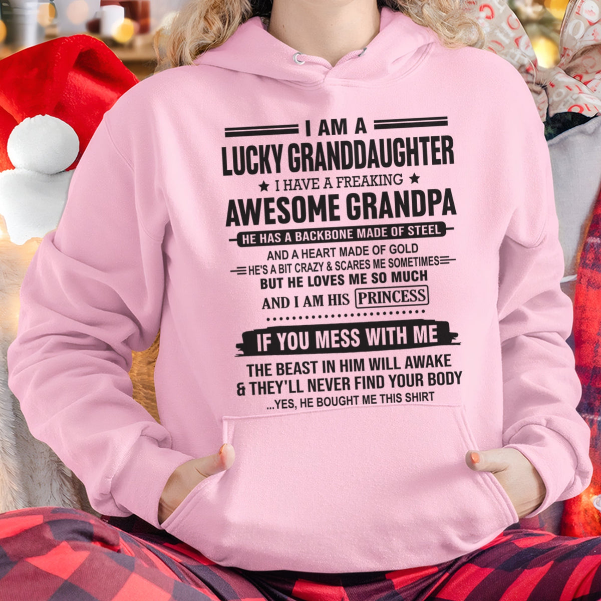 I Am A Lucky Granddaughter T-Shirt – Birthday Gift From Grandpa / Man - LUAN00 (SKU11-122-00)