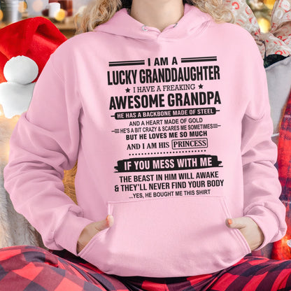 I Am A Lucky Granddaughter T-Shirt – Birthday Gift From Grandpa / Man - LUAN00 (SKU11-122-00)