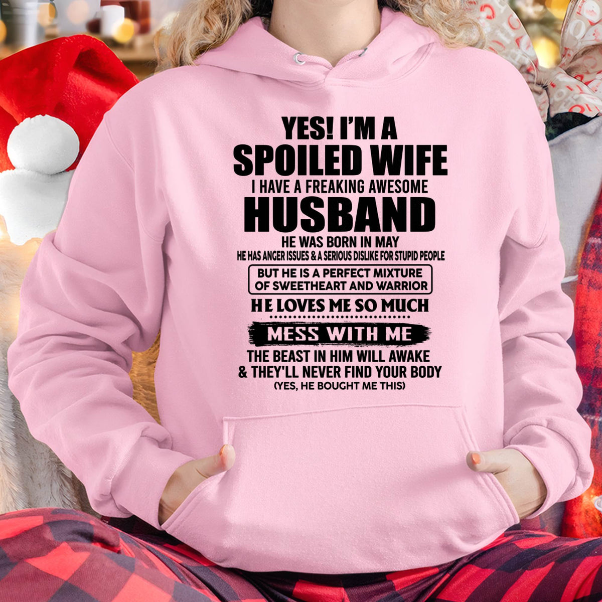MAY - SPOILED WIFE - FREAKING AWESOME HUSBAND - SWEETHEART & WARRIOR - PERFECT GIFT FROM HUSBAND TO WIFE - LUAN05 (SKU2608-503-05)