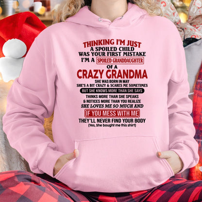 MAY - I'M A SPOILED GRANDDAUGHTER OF A CRAZY GRANDMA - From Grandma - LUAN05 (SKU-GMD1-NTT05)