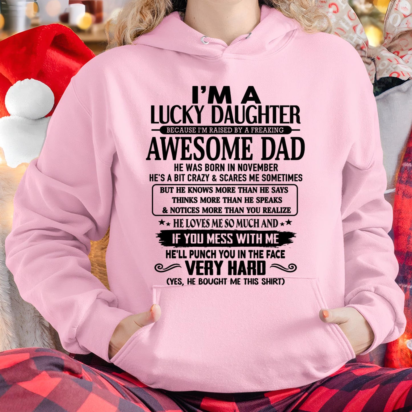 December - I'm Lucky Daughter - Gift for Daughter from Dad - LUAN12 (SKU-TLUCKYDD-12)