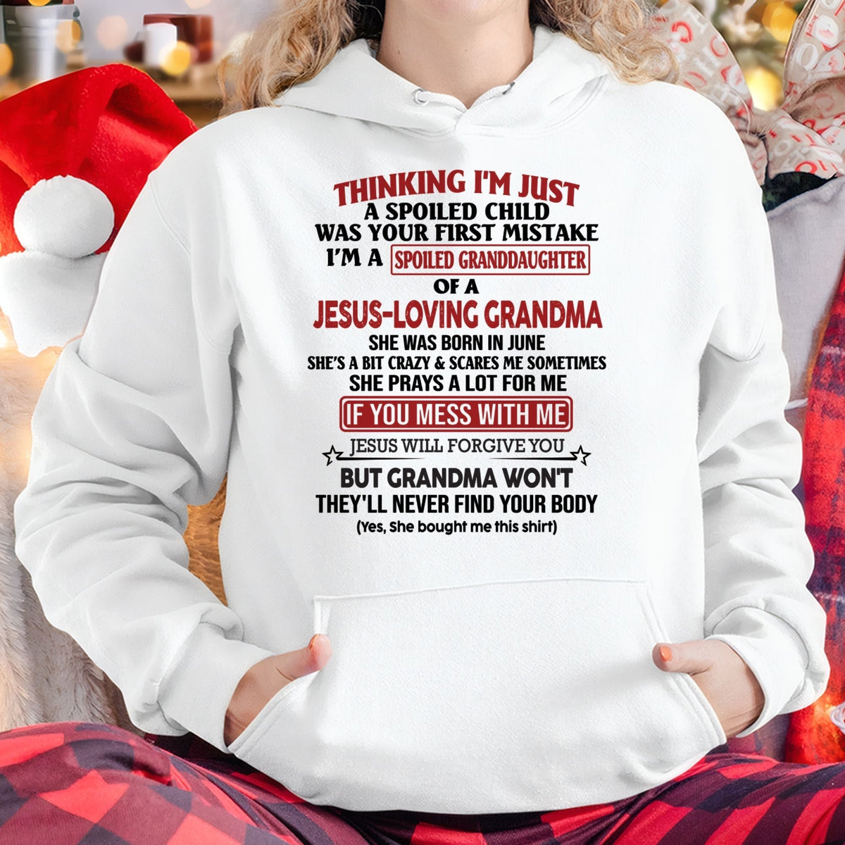 Christian Girl Shirt – Spoiled by Grandma June Edition – From Grandma to Granddaughter NINA06 (SKU07-181-06)