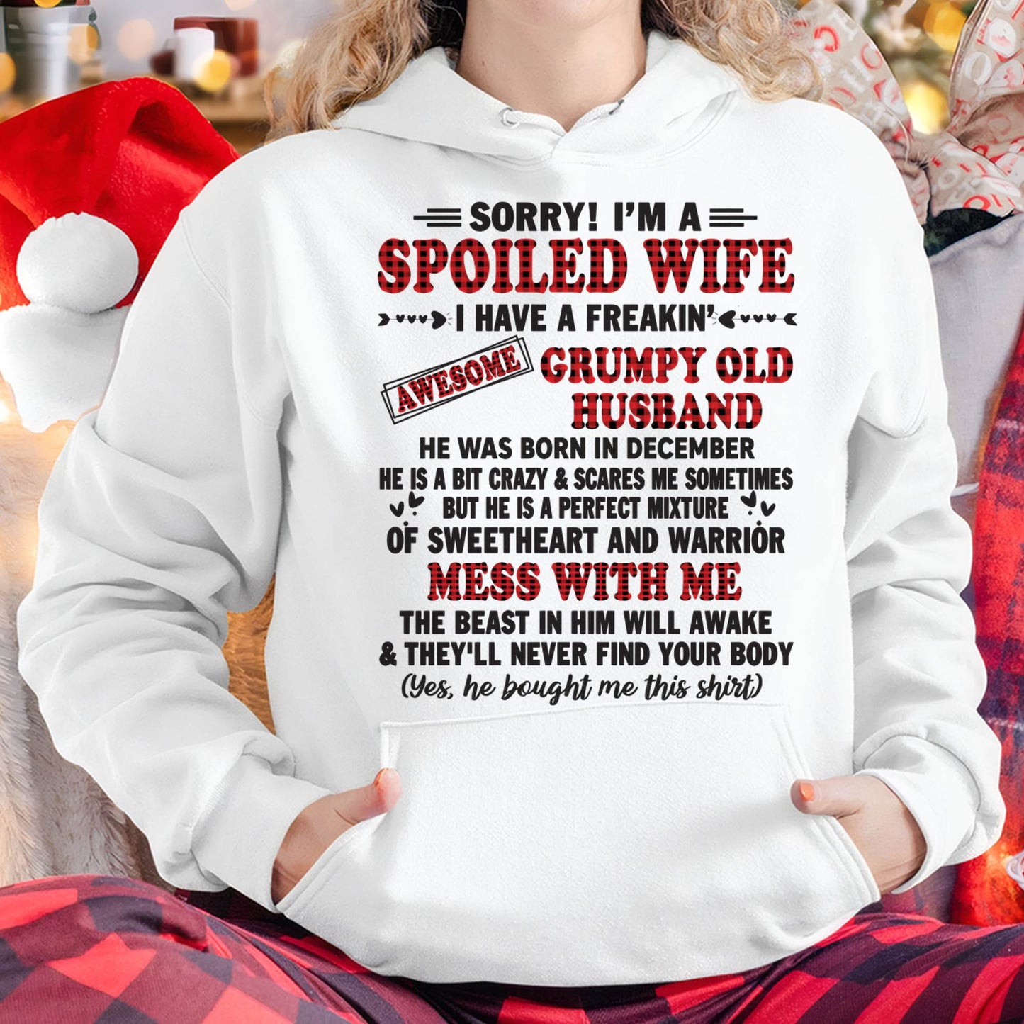 DECEMBER - SPOILED WIFE OF AWESOME GRUMPY OLD HUSBAND - PERFECT GIFT FROM HUSBAND - LUAN12 (SKU12-111-12)