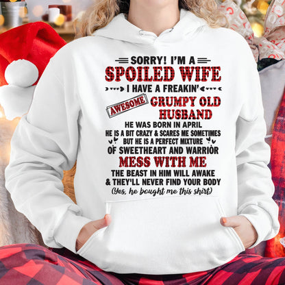 APRIL - SPOILED WIFE OF AWESOME GRUMPY OLD HUSBAND - PERFECT GIFT  FROM HUSBAND - LUAN04 (SKU12-111-04)