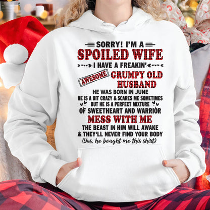 JUNE - SPOILED WIFE OF AWESOME GRUMPY OLD HUSBAND - PERFECT GIFT  FROM HUSBAND - LUAN06 (SKU12-111-06)