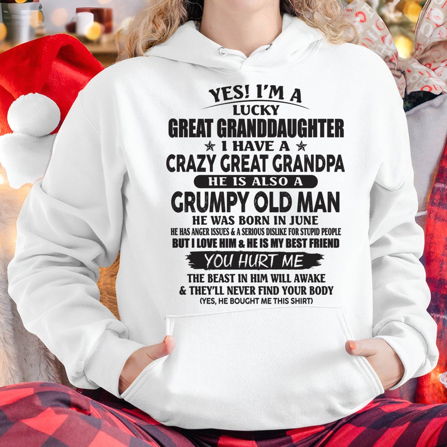 JUNE - LUCKY GREAT GRANDDAUGHTER OF CRAZY GREAT GRANDPA - PERFECT GIFT FROM GREAT GRANDPA - LUAN06 (SKU12-287-06)
