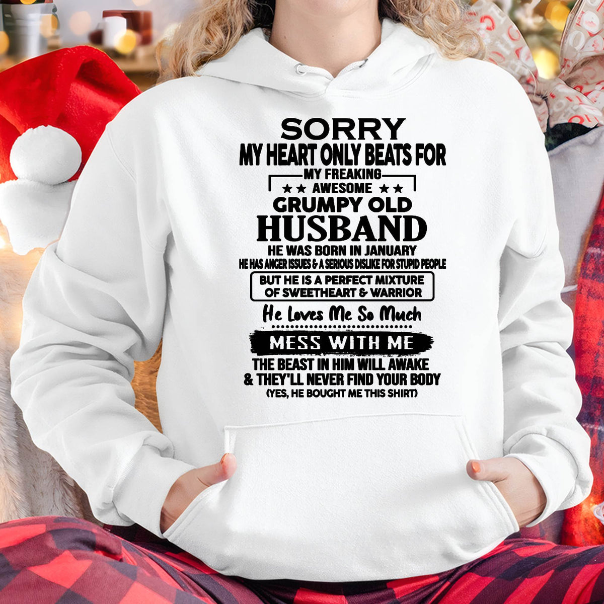 JANUARY - GRUMPY OLD HUSBAND - SWEETHEART & WARRIOR - PERFECT GIFT FROM HUSBAND TO WIFE - LUAN01 (SKU2608-283-01)