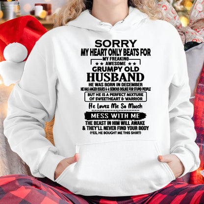 DECEMBER - GRUMPY OLD HUSBAND - SWEETHEART & WARRIOR - PERFECT GIFT FROM HUSBAND TO WIFE - LUAN12 (SKU2608-283-12)