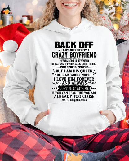 November - Back Off I Have An Extremely Crazy Boyfriend - Gift For Wife From Husband - LUAN11 (SKUT-BACKOFF-11)