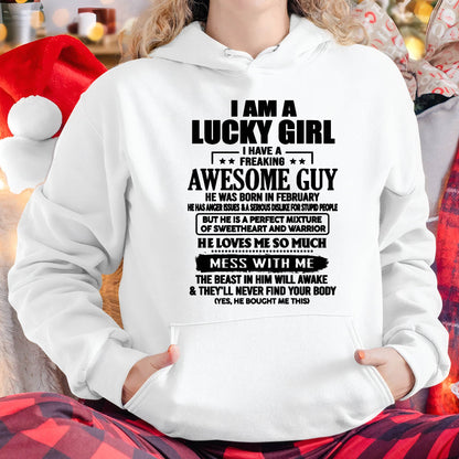 FEBRUARY - LUCKY GIRL - FREAKING AWESOME GUY - PERFECT GIFT FROM BOYFRIEND - LUAN02 (SKU2608-395-02)