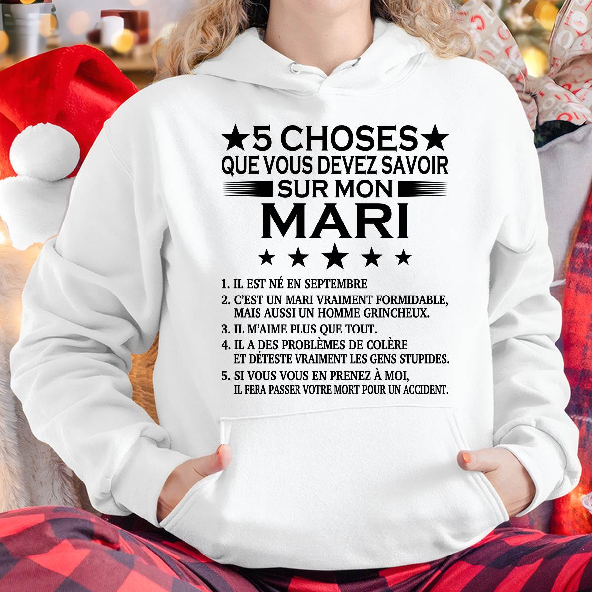SEPTEMBRE - 5 CHOSES QUE VOUS DEVEZ SAVOIR SUR MON MARI - T-SHIRT CADEAU DU MARI - FR/LUAN09 (SKU2605-257-09)