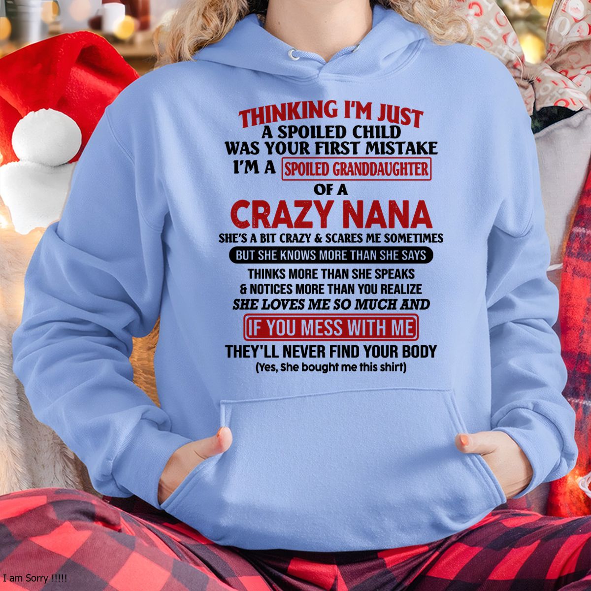 SPOILED GRANDDAUGHTER OF A CRAZY NANA T-SHIRT - From grandma to granddaughter - NINA00 (SKU07-129-00)