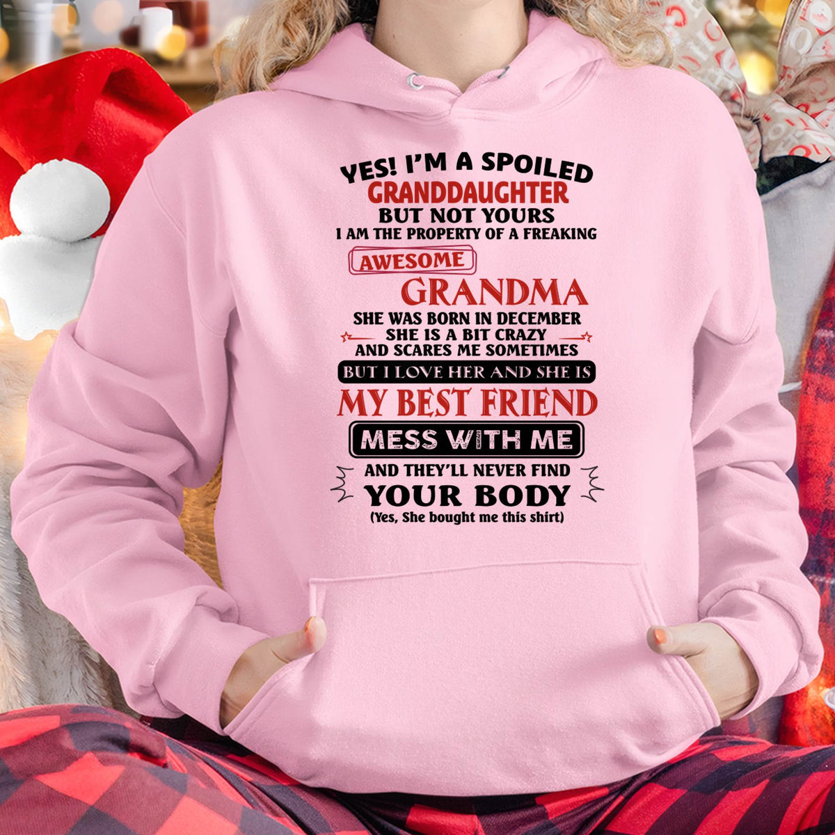 DECEMBER - SPOILED GRANDDAUGHTER - AWESOME GRANDMA - CRAZY & BEST FRIEND - PERFECT GIFT FROM GRANDMA TO GRANDDAUGHTER - LUAN12 (SKU2607-295-12)