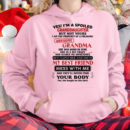 JUNE - SPOILED GRANDDAUGHTER - AWESOME GRANDMA - CRAZY & BEST FRIEND - PERFECT GIFT FROM GRANDMA TO GRANDDAUGHTER - LUAN06 (SKU2607-295-06)