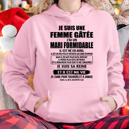 AVRIL - FEMME GÂTÉE - MARI FORMIDABLE - CADEAU PARFAIT DU MARI À SA FEMME - LUAN04 (SKU2609-63-04)