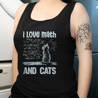 Cat Love Shirt, Funny Cat Lover Gift UnisexT-Shirt/Hoodie/Sweatshirt HLT00 - I Love Math and Cats Funny Cat Lover Science Teacher Student T-Shirt