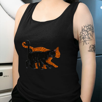 Cat Love Shirt, Funny Cat Lover Gift UnisexT-Shirt/Hoodie/Sweatshirt HLT00 - Black Cat Orange Cat Heart Tail Love T-Shirt (1)
