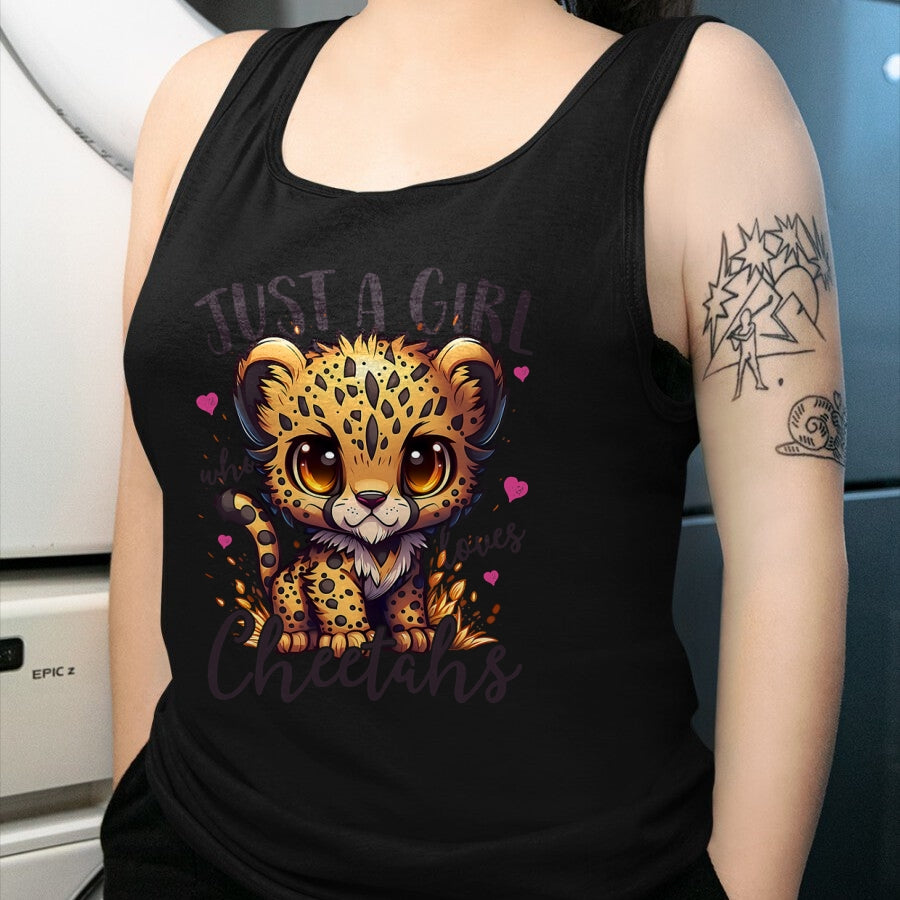Cat Love Shirt, Funny Cat Lover Gift UnisexT-Shirt/Hoodie/Sweatshirt HLT00 - Just A Girl Who Loves Cheetahs Women Cheetah Cat Lover T-Shirt