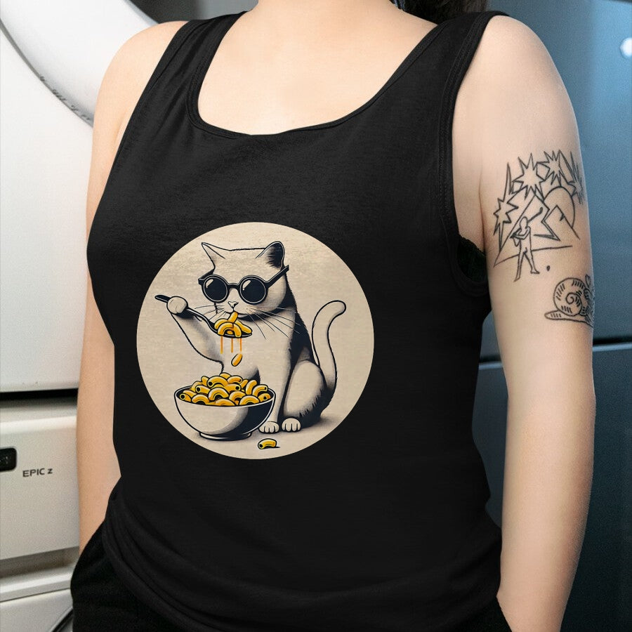 Cat Love Shirt, Funny Cat Lover Gift UnisexT-Shirt/Hoodie/Sweatshirt HLT00 - Cat Eating Mac and Cheese Men Women Girls Kids T-Shirt