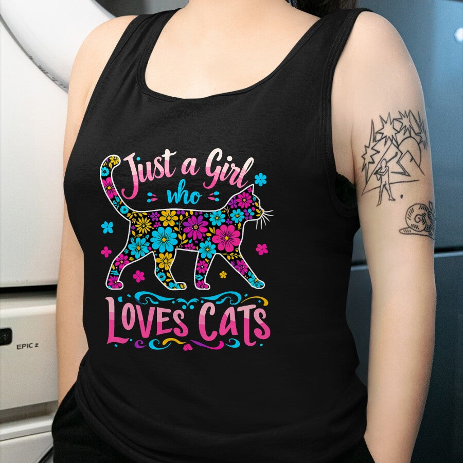 Cat Love Shirt, Funny Cat Lover Gift UnisexT-Shirt/Hoodie/Sweatshirt HLT00 - Cat Cute Just A Girl Who Loves Cats T-Shirt