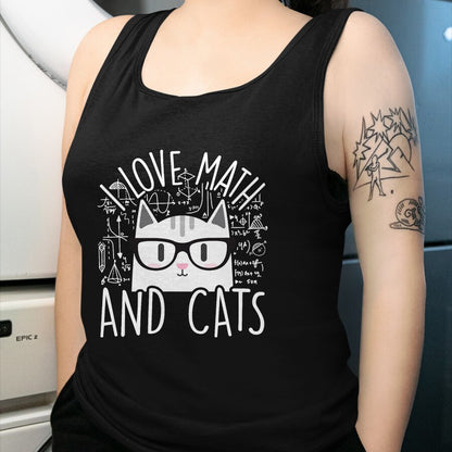 Cat Love Shirt, Funny Cat Lover Gift UnisexT-Shirt/Hoodie/Sweatshirt HLT00 - I Love Math and Cats Cute Kitty Cat Feline Lover Gift T-Shirt Small (1)