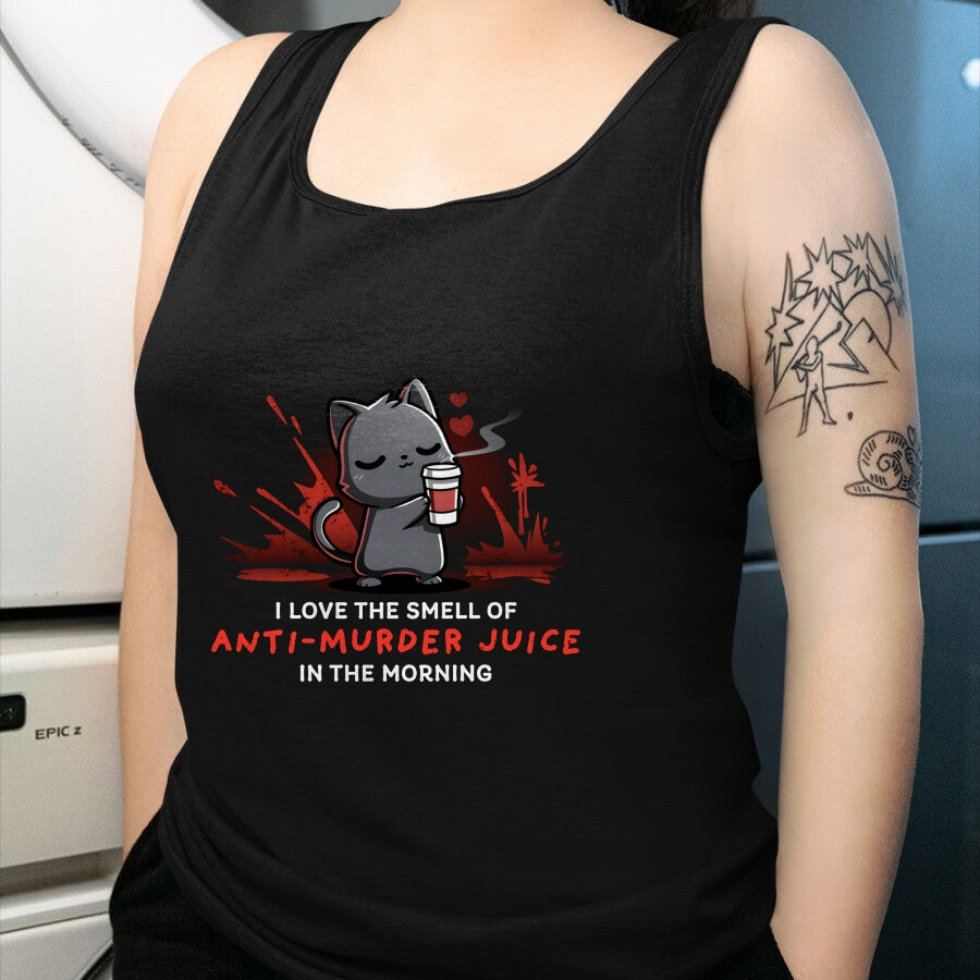 Cat Love Shirt, Funny Cat Lover Gift UnisexT-Shirt/Hoodie/Sweatshirt HLT00 - Cat Drink Coffee I Love The Smell Of Anti Murder Juice Long Sleeve T-Shirt