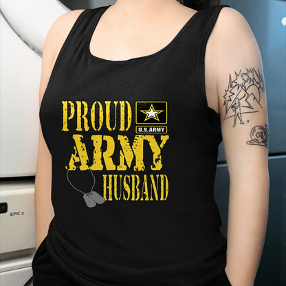 Best Husband Shirt, Wife and Husband Unisex T-Shirt/Hoodie/Sweatshirt HLT00 - Mens Proud Army Husband Shirt Military Pride T Shirt T-Shirt