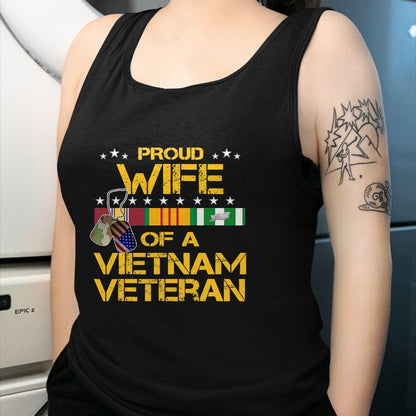 Best Husband Shirt, Wife and Husband Unisex T-Shirt/Hoodie/Sweatshirt HLT00 - Proud Wife of A Vietnam Veteran My Husband is A Hero T-Shirt T-Shirt