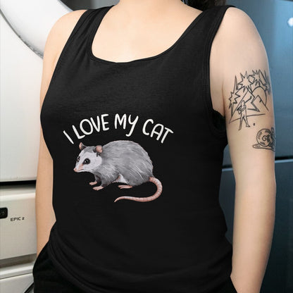 Cat Love Shirt, Funny Cat Lover Gift UnisexT-Shirt/Hoodie/Sweatshirt HLT00 - I Love My Cat Opossum T-Shirt, Men, Black, X-Large