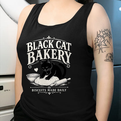 Cat Love Shirt, Funny Cat Lover Gift UnisexT-Shirt/Hoodie/Sweatshirt HLT00 - Black Cat Bakery Biscuits Made Daily Cat Lover Art T-Shirt