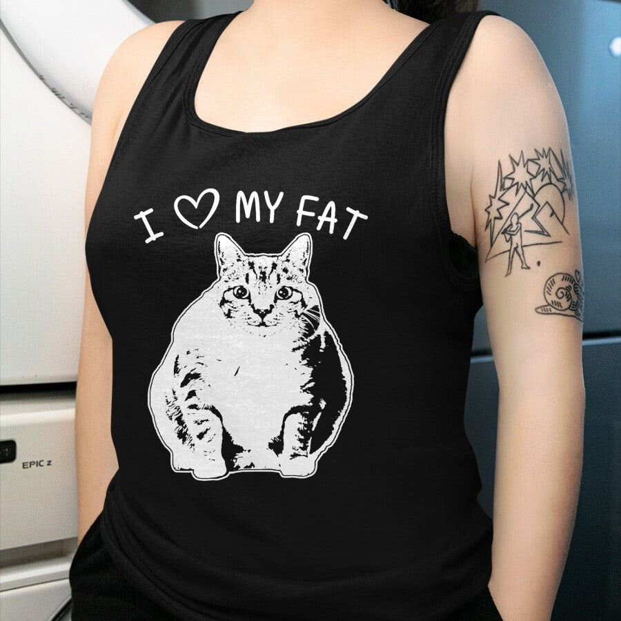 Cat Love Shirt, Funny Cat Lover Gift UnisexT-Shirt/Hoodie/Sweatshirt HLT00 - I Love My Fat Cat Funny Cat Lover T-Shirt Gift Idea T-Shirt