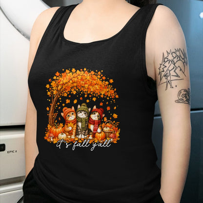 Cat Love Shirt, Funny Cat Lover Gift UnisexT-Shirt/Hoodie/Sweatshirt HLT00 - It_s Fall Y_all Cat Leaf Fall Tree Hello Autumn Thanksgiving T-Shirt