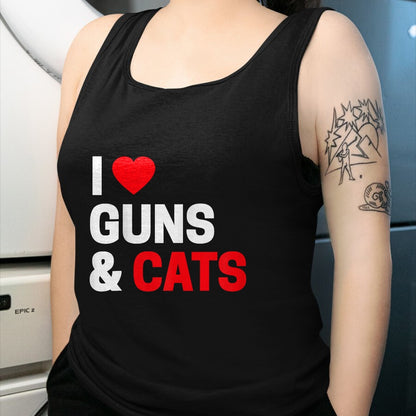 Cat Love Shirt, Funny Cat Lover Gift UnisexT-Shirt/Hoodie/Sweatshirt HLT00 - Cat Lovers Gifts for Men _ Women Funny I Love Guns _ Cats T-Shirt