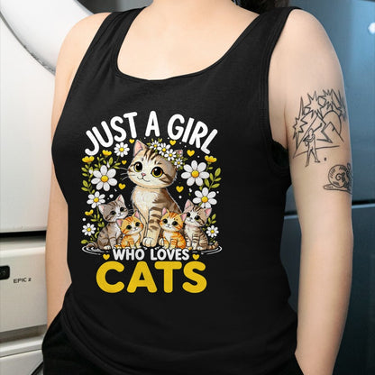 Cat Love Shirt, Funny Cat Lover Gift UnisexT-Shirt/Hoodie/Sweatshirt HLT00 - Cute Cat Lover Just A Girl Who Loves Cats T-Shirt (1)