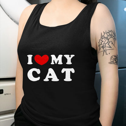 Cat Love Shirt, Funny Cat Lover Gift UnisexT-Shirt/Hoodie/Sweatshirt HLT00 - I Love My Cat, I Heart My Cat T-Shirt, Men, Pink Heather, X-Large