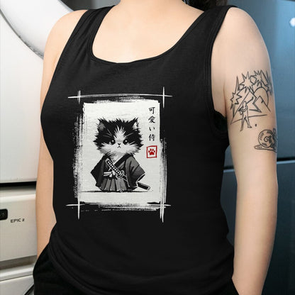 Cat Love Shirt, Funny Cat Lover Gift UnisexT-Shirt/Hoodie/Sweatshirt HLT00 - Samurai Cat Japanese Art Sumi-e Novelty Kawaii Funny Cat T-Shirt, Men, Black, Large