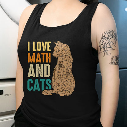 Cat Love Shirt, Funny Cat Lover Gift UnisexT-Shirt/Hoodie/Sweatshirt HLT00 - I Love Math And Cats Funny Cat Lover Math Teacher T-Shirt (1)