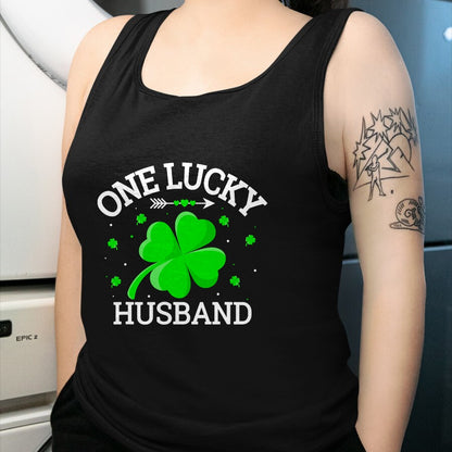 Best Husband Shirt, Wife and Husband Unisex T-Shirt/Hoodie/Sweatshirt HLT00 - One Lucky Husband Matching St Patrick_s Day T-Shirt