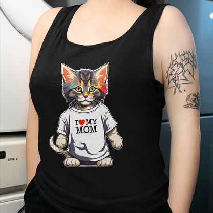 Cat Love Shirt, Funny Cat Lover Gift UnisexT-Shirt/Hoodie/Sweatshirt HLT00 - Cute Cat In I Love My Mom Shirt For Best Cat_s Mom Ever T-Shirt