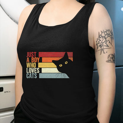 Cat Love Shirt, Funny Cat Lover Gift UnisexT-Shirt/Hoodie/Sweatshirt HLT00 - Just A Boy Who Loves Cats. Funny Cats Lover T-Shirt