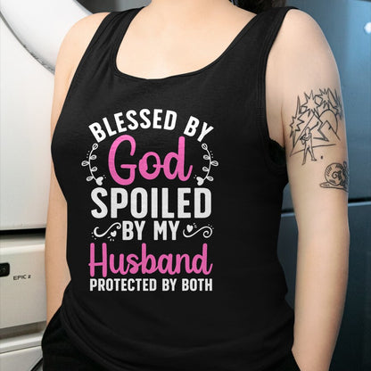Best Husband Shirt, Wife and Husband Unisex T-Shirt/Hoodie/Sweatshirt HLT00 - Funny Spoiled Wife Art For Women Girls Husband Spoiled Wife T-Shirt
