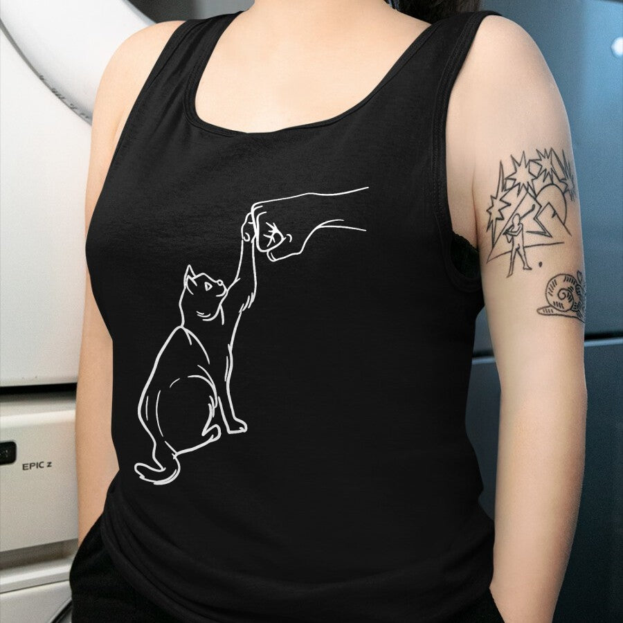 Cat Love Shirt, Funny Cat Lover Gift UnisexT-Shirt/Hoodie/Sweatshirt HLT00 - Funny Cat Best Friend Fist Bump Cat Lover T-Shirt