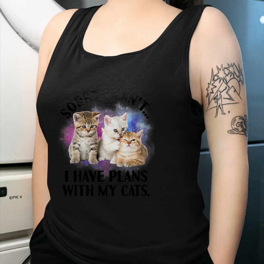 Cat Love Shirt, Funny Cat Lover Gift UnisexT-Shirt/Hoodie/Sweatshirt HLT00 - Sorry I Can_t I Have Plans with My Cat - Cat Lover Gift T-Shirt