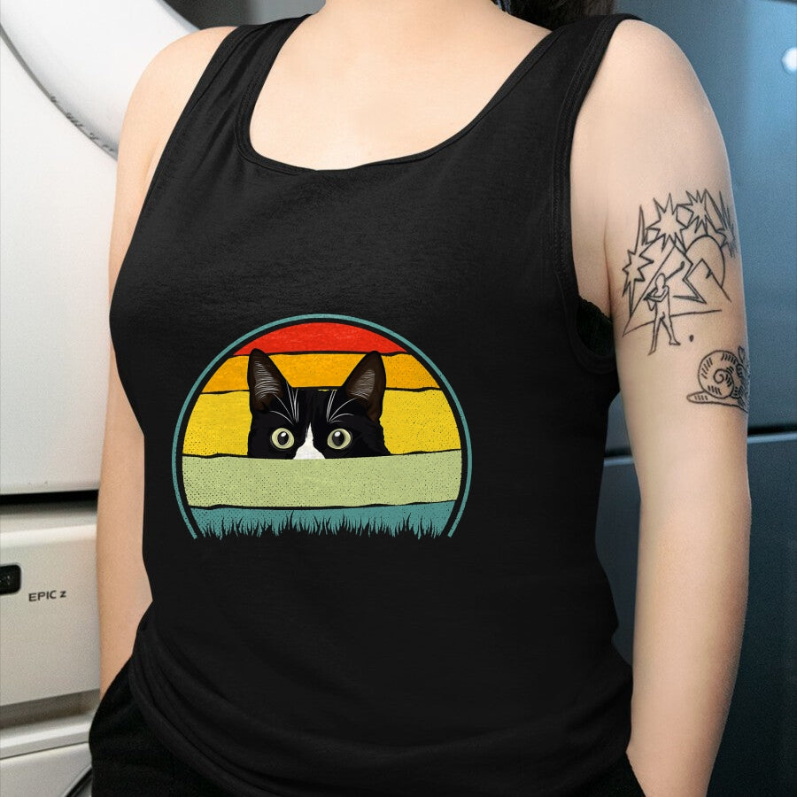 Cat Love Shirt, Funny Cat Lover Gift UnisexT-Shirt/Hoodie/Sweatshirt HLT00 - Tuxedo cat vintage retro cats loves T-Shirt