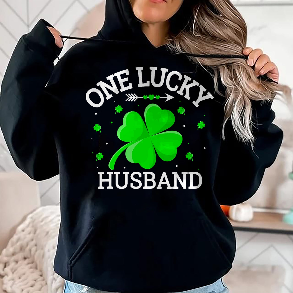 Best Husband Shirt, Wife and Husband Unisex T-Shirt/Hoodie/Sweatshirt HLT00 - One Lucky Husband Matching St Patrick_s Day T-Shirt
